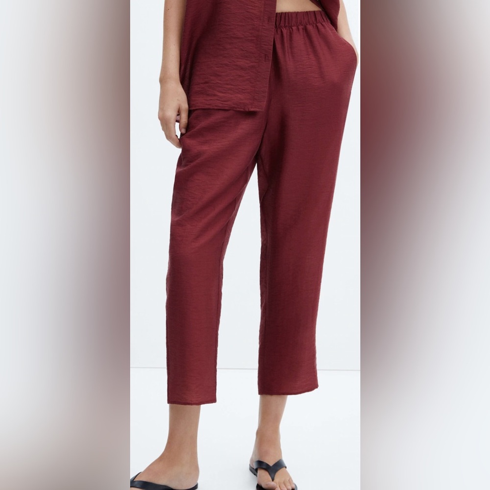 Mango Satin lyocell pants size L with tags